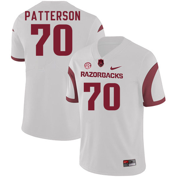 Men #70 Paris Patterson Arkansas Razorback College Football Jerseys Stitched Sale-White